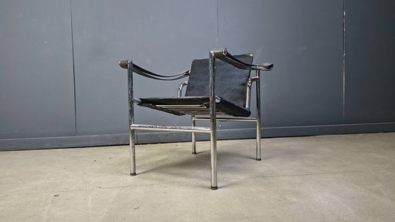 Image 1 of LC-1 Chair in black Ponyskin by Le Corbusier for Cassina 1970s