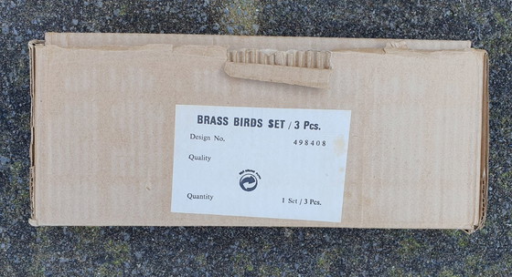 Image 1 of 3x Messing vogel wanddecoratie 