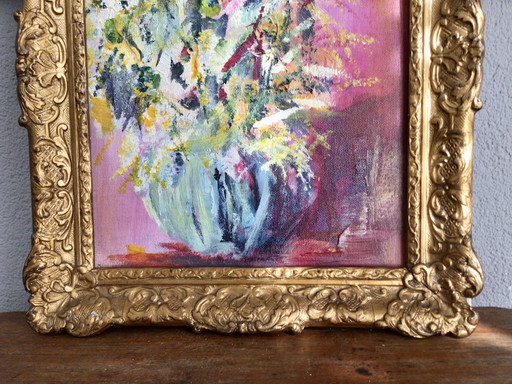 Oil painting in an antique frame