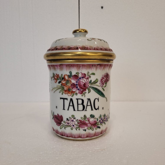 Image 1 of Bote para tabaco, porcelana pintada a mano, f. s. XIX - Francia