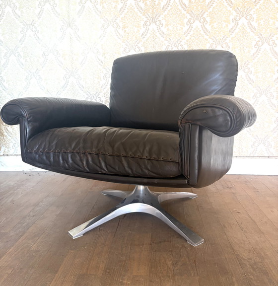 Image 1 of Paire de 2 fauteuils lounge De Sede DS31 en cuir marron