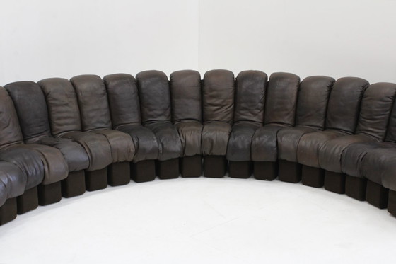 Image 1 of Canapé vintage DS-600 Non Stop Snake de De Sede en cuir marron