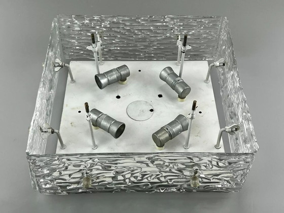 Image 1 of Lámpara de techo de los años 60 Plafoniere Kalmar Franken Ice Glass Design