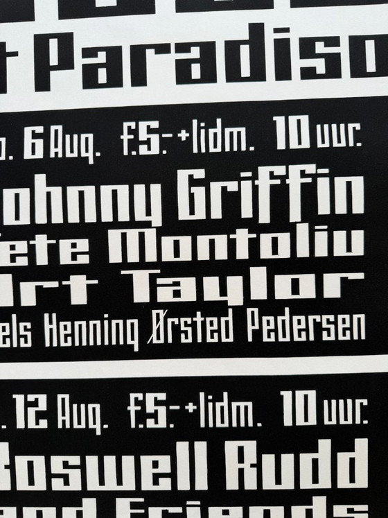 Image 1 of Jazz al Paradiso, agosto 1975, serigrafia vintage, stampata nei Paesi Bassi