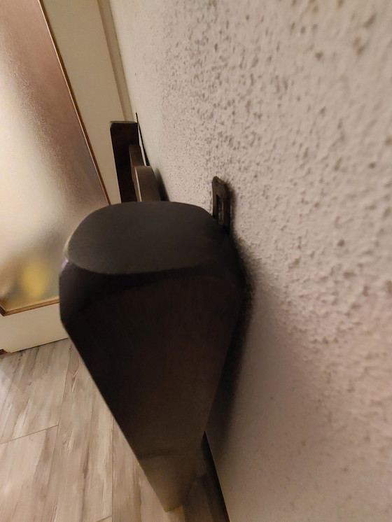 Image 1 of Wood Solid Mirror With 2 Sturdy Hanging Hooks