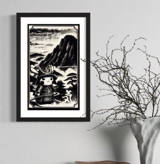 Kunstwerk Pikachu (Pokemon) Journing to te rising sun