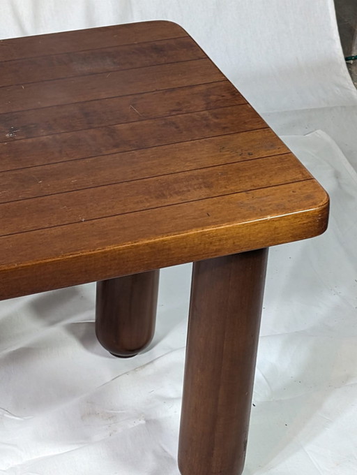Italian Japandi walnut and ebony Bench, 60s 