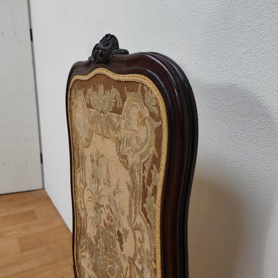 Image 1 of Antique Victorian Gobelin Fireplace Screen Walnut