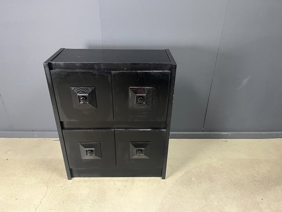 Image 1 of Black brutalist bar cabinet, 1970s