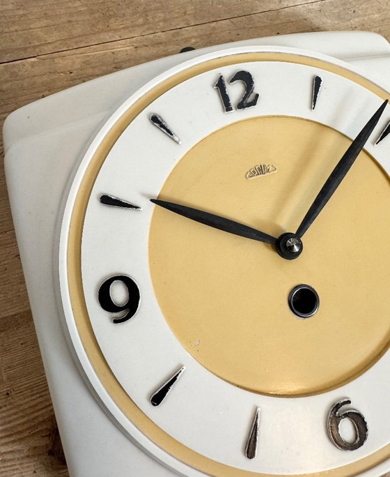 Image 1 of Vintage Beige Bakelite Wall Clock from Prim, 1950s