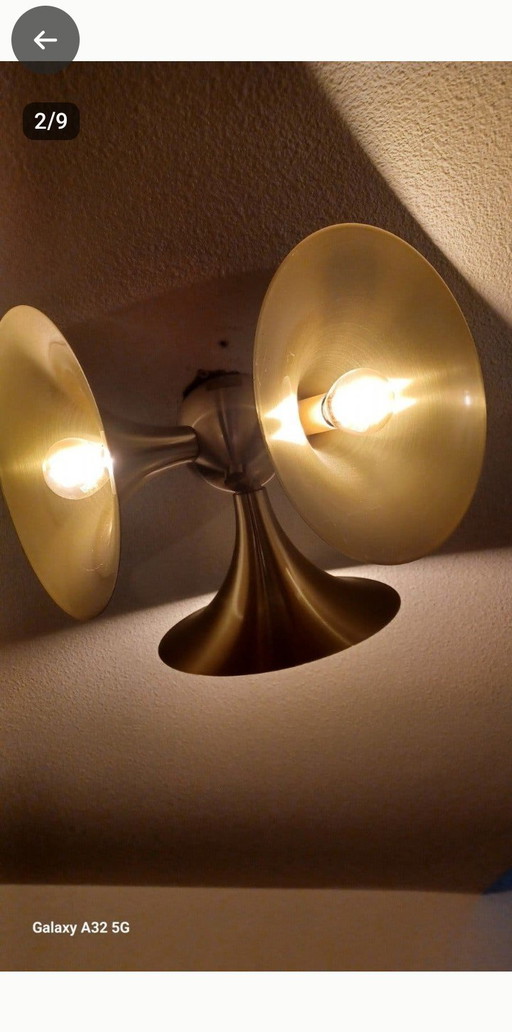 Versmissen 2x Jazz Wall or Ceiling Lamps – wandlampen, Brass (photo 2 of 5)