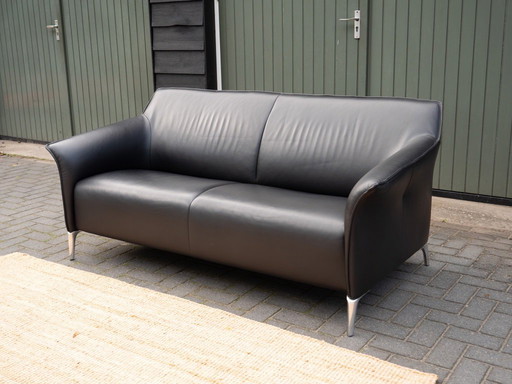 Leolux Mayon | 2.5-seater Leather design sofa | Black