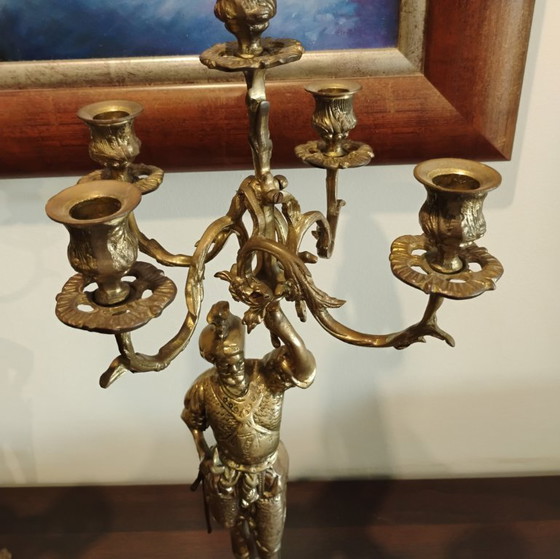 Image 1 of Paar Kandelaber mit Ritterfiguren