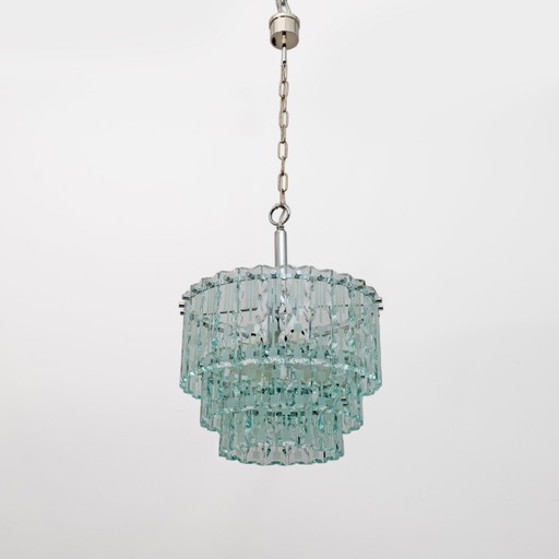 Lustre en cristal de sol Cristal Art, Italie, années 1970