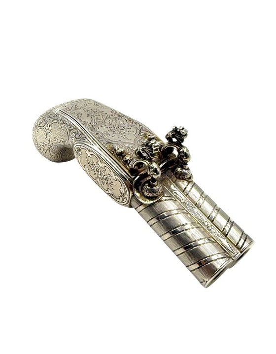 Gun-Shaped Silver Vermeil Snuff Cigarette Box, France, Early 20th Century – Decorative Objects (photo 7 of 17)