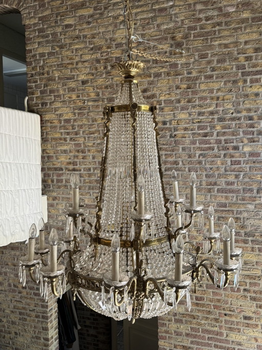Pièce maîtresse : Lustre ancien original de style Empire français (vers 1800-1820) – État impeccable