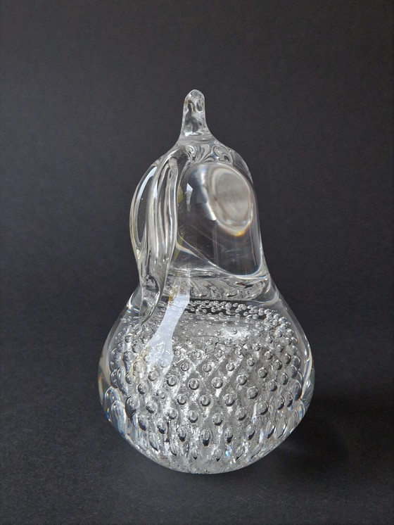 Image 1 of FM Konstglas - Pera maciza con polvo de plata - Arte en vidrio