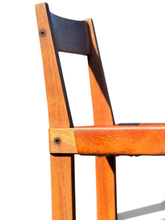 Authentic Pierre Chapo S24 Brutalist Chair - Solid Elm & Leather – Dining chairs (photo 14 of 16)