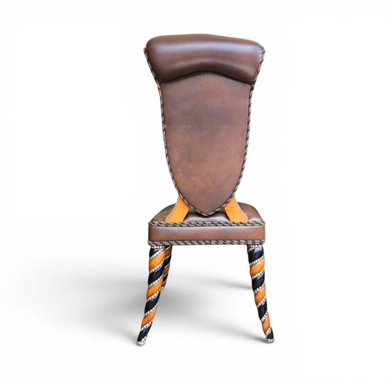 4 x Sedia in pelle mai vista prima / Anni '80 – Poltrone relax, Leather (photo 8 of 15)
