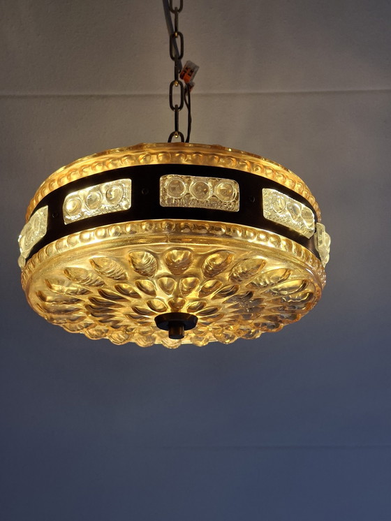 Image 1 of Ufo Pendant Lamp Orrefors Crystal Sweden