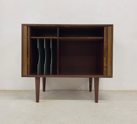 Image 1 of Rosewood Tambour Door Cabinet By Kai Kristiansen For Feldballes