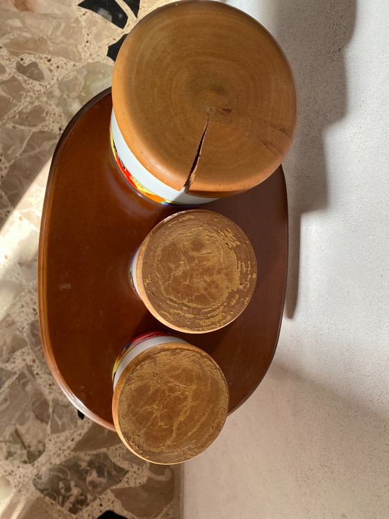 Vintage 1980's Ancap Sona Verona Porcelain Kitchen Canisters – Set of 3 – Italian Pop Design (photo 7 of 8)