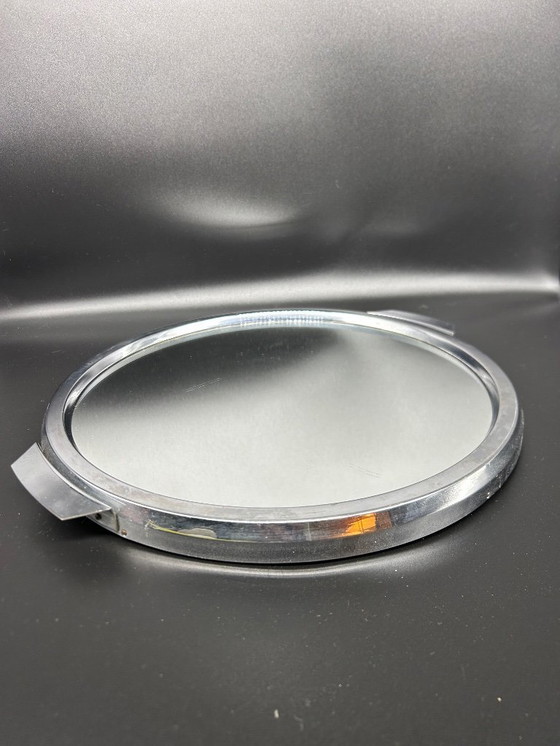 Image 1 of Specchio Art Déco e vassoio cromato