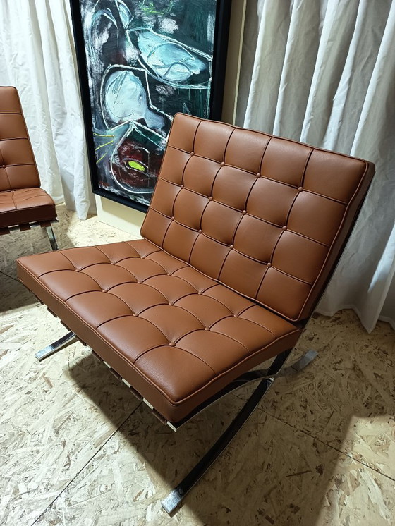 Image 1 of Sillones KNOLL Studio Barcelona (NUEVA Serie 2026) en piel natural (color coñac)