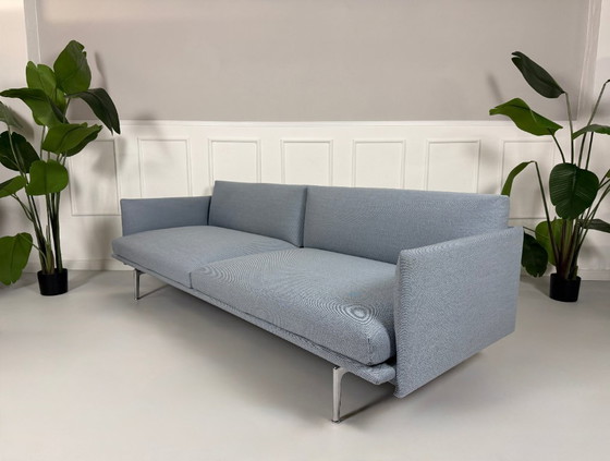 Image 1 of 2x Muuto Modell Outline Sofa 3 Sitzer Blau Stoff