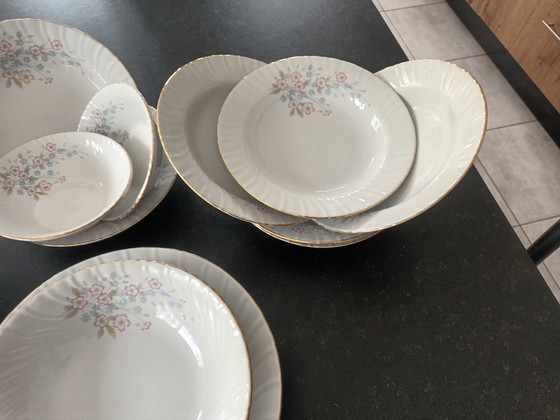 Image 1 of 👉 Servizio da tavola vintage in fine porcellana – Boris Kidrič – Jugoslavia – 17 pezzi – decoro