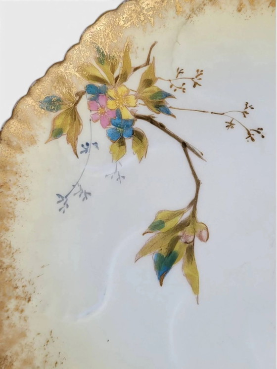 8 porcelain plates from Limoges, Martial Redon / Art Nouveau, Crockery, Gold, Yellow (photo 6 of 11)