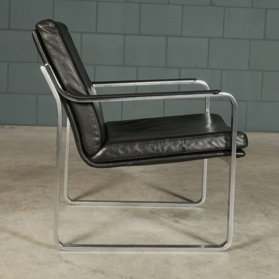 Image 1 of Vintage Designer Armchair - Black Leather - 1960s