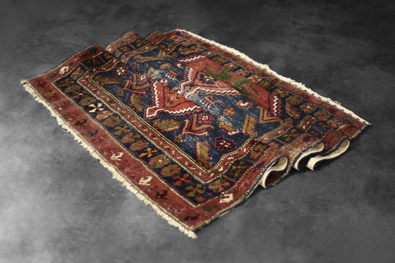 Image 1 of Vintage Hand-Woven Oriental Nomadic Tribal Shiraz Qashqai Rug, 1940s