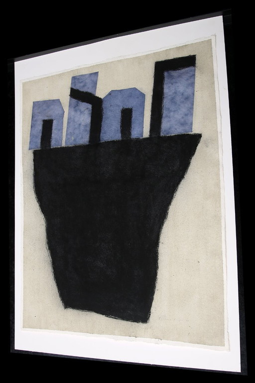 Keidel, Barbara - Houses on rocks - 1996 - mixed media - hand-signed unique specimen