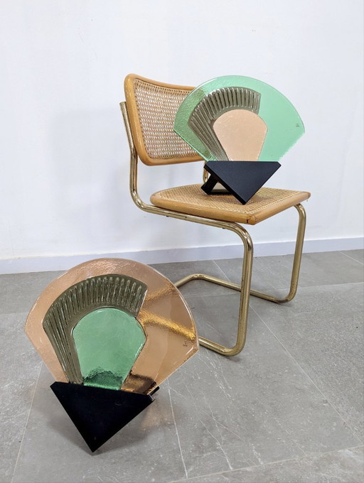 Paire d'appliques murales en verre de Murano Vetri, Italie, années 1980