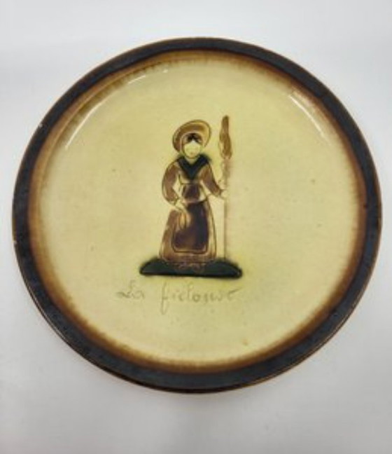 Image 1 of Diner servies Atelier Cerenne Vallauris Frankrijk Côte-d'Azur 1950 set van 13