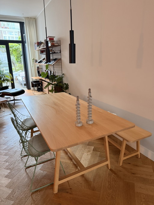 HAY - Eettafel + Bankje ❤️ – eetkamerset, Wood