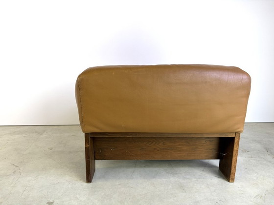 Brutalistischer Ledersessel, 1960er Jahre – Holz (photo 4 of 11)