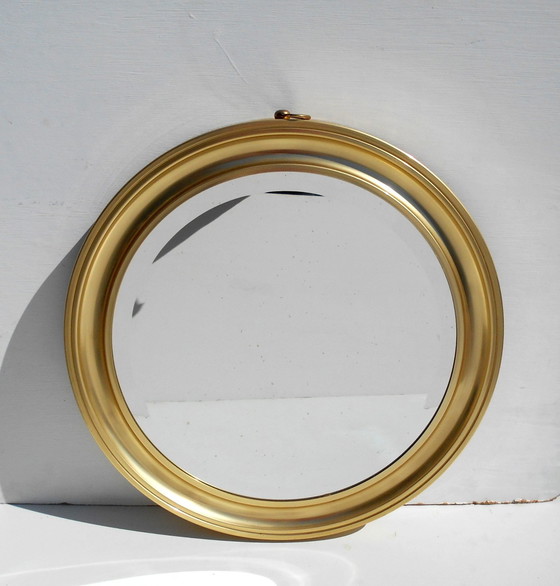 Image 1 of Miroir vintage avec cadre en aluminium doré, Italie 1960