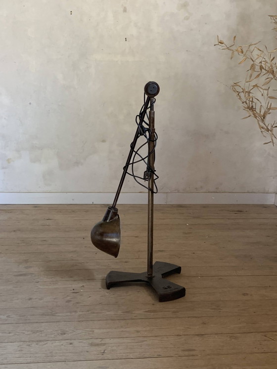 lampadaire industriel vintage pour atelier – polished steel, Metal, Industrieel (photo 15 of 15)