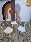 Set di 5 sedie in metallo di René Herbst per Mobilor, 1950
