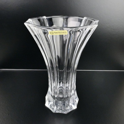 Kristall schwere große Vase Nachtmann W.G. Saphir