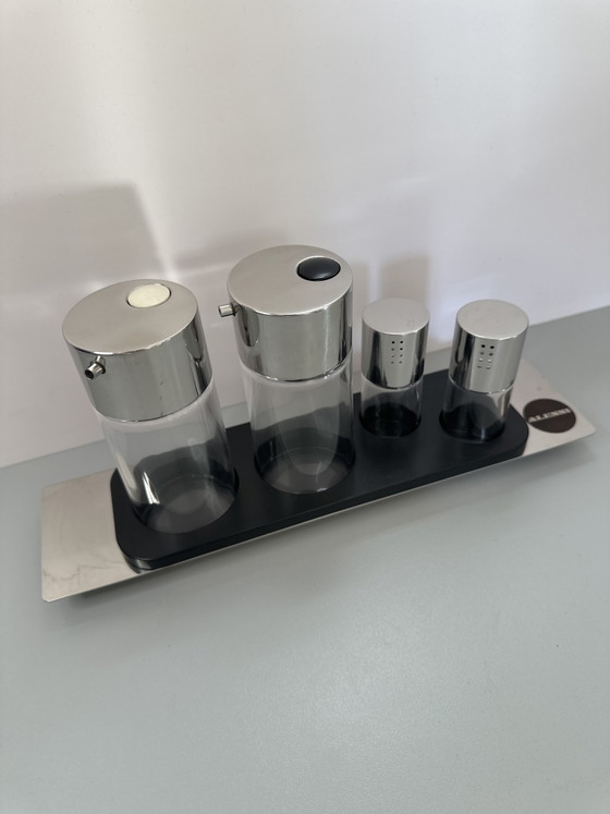 Image 1 of  Set Condimento Alessi Programma 8 – Franco Sargiani & Eija Helander 1975 Vintage
