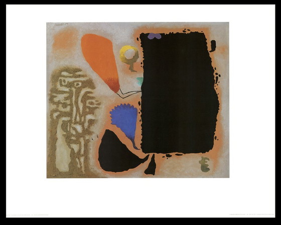 Image 1 of Baumeister, Willi - Rocher noir sur fond rougeâtre - Estampe