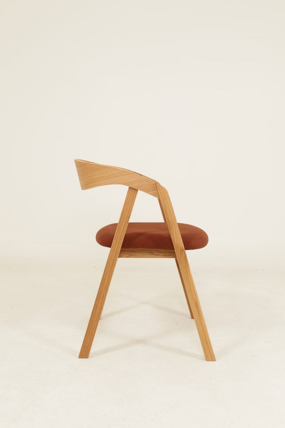 Image 1 of Esszimmerstühle aus Eichenholz, Kupfer und Samt, 6er-Set