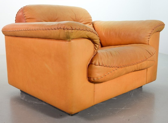 Image 1 of Straordinaria sedia da salotto De Sede DS101 in pelle cognac DS17. Svizzera, anni '70