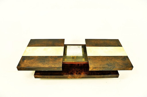Coffee table with bar by Aldo Tura, 1970s
