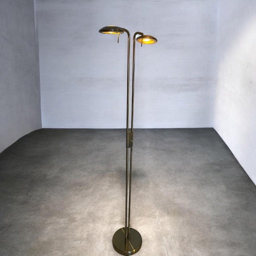 Jan de Bouvrie Design Stehleuchte Messing Doppelspot Vintage