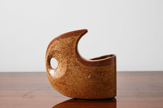 Image 1 of Bertoncello 977 Roberto Rigon 1970s Art Enamelled Ceramic Vase