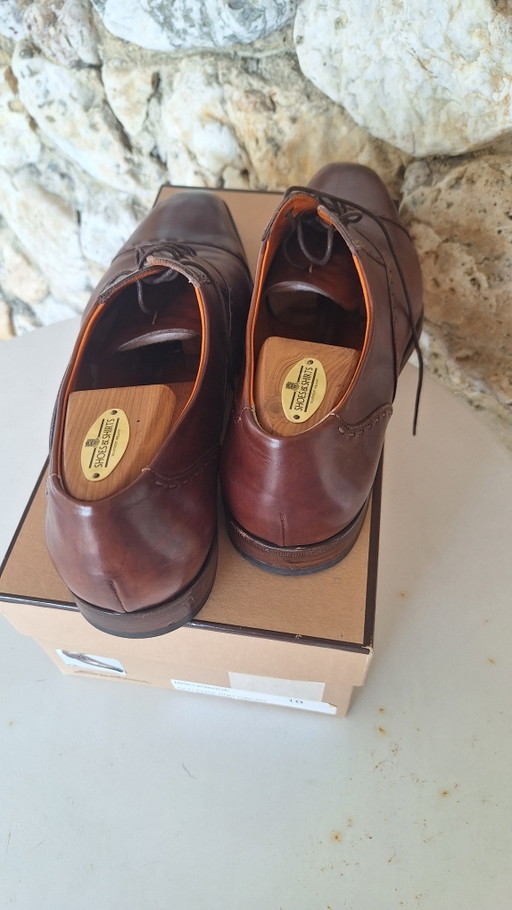 Scarpe da uomo Santoni, taglia 10, tendiscarpe inclusi. – onderhoudsproducten, Leather (photo 2 of 6)